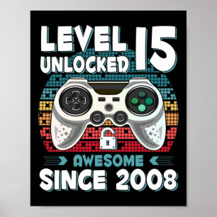 Poster 15ans Anniversaire Son Garçon Amusant Joueur 15e 1