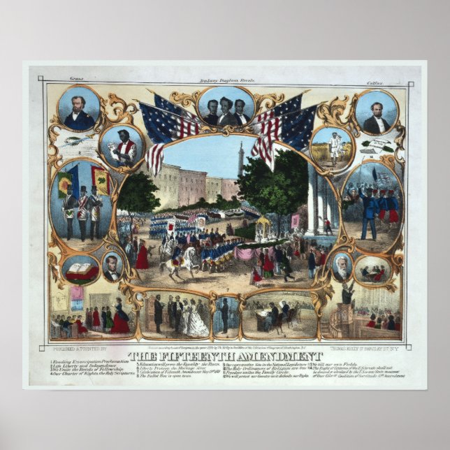 Poster 15e amendement Imprimer Abraham Lincoln (Devant)