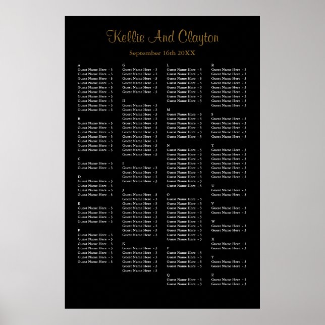 Poster 160 Mariage noir simple (Devant)