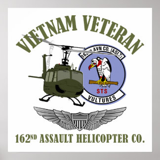 Poster 162e AHC avec ailes et hélicoptère UH-1