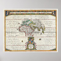 1650 Carte du monde antique de Jansson