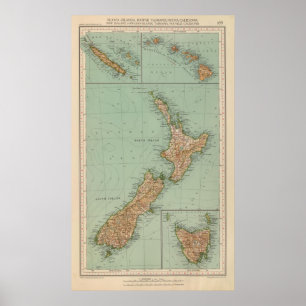 Poster 169 Nouvelle Zélande, Hawaï, Tasmanie