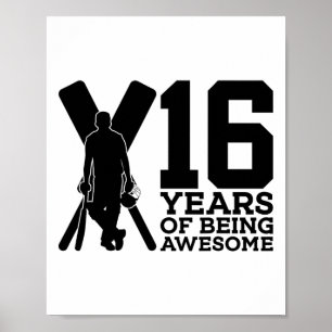 Poster 16 Ans De Cricket Incroyable 16ème Anniversaire 