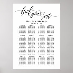 Poster 16 Grande Table Plan de Siège des Invités de Maria