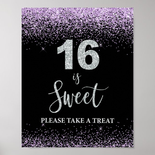 Poster 16 is Sweet Please Take a Treat Anniversaire Sign (Devant)
