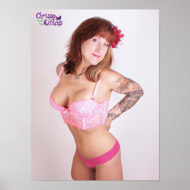 Poster 16" x 12" Chrissy Kittens Pinky (Devant)