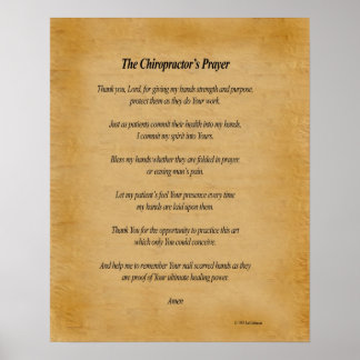Poster 16 x 20 Prière Chiro