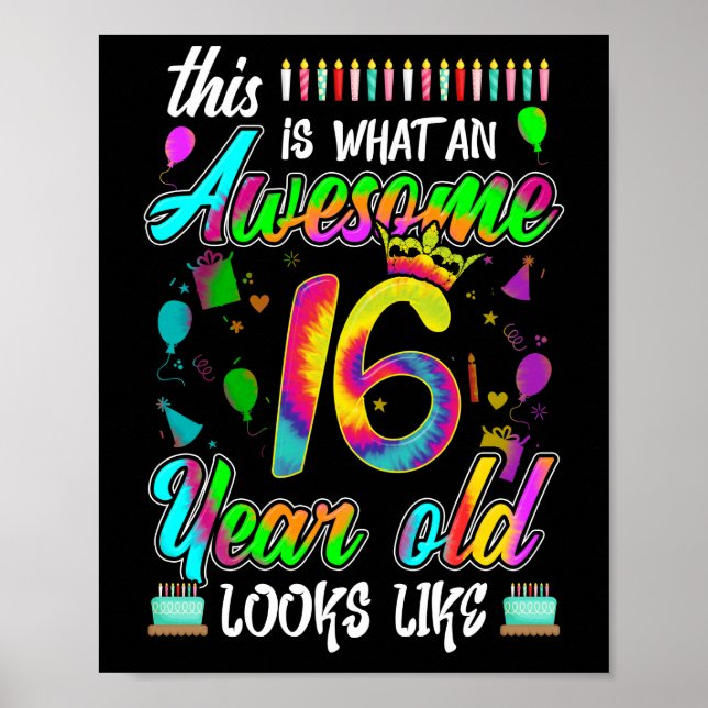 Poster 16e anniversaire Awesome 16 ans il semble (Devant)
