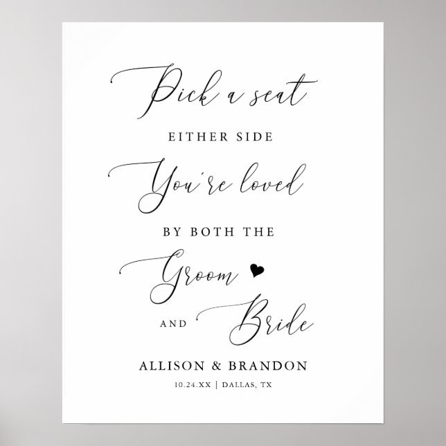 Poster 16x20Mariage rustique Choisissez un siège et non p (Devant)