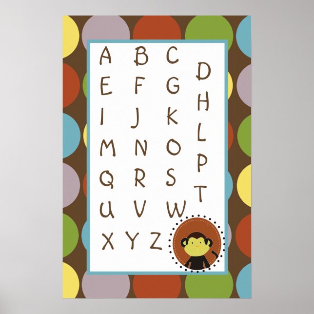 Poster 16x24 Nursery Art ABC Chart Jungle Tales Safari (Devant)