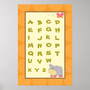 Poster 16x24 Nursery Art ABC Graphique Tropical Punch Gir
