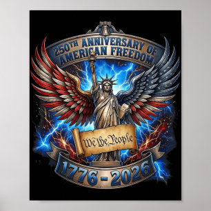 Poster 1776-2026 États-Unis 250e anniversaire 4 juillet i