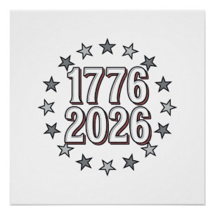 Poster 1776 2026 Étoiles Patriotiques Design Vectoriel Vi