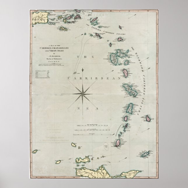 Poster 1789 Îles des Caraïbes (Devant)