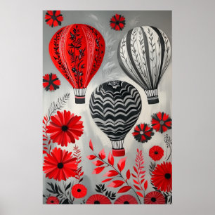 Poster 1796 Ballons flottants à air chaud