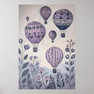 Poster 1797 Ballons flottants à air chaud