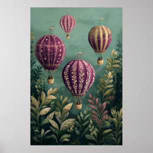 Poster 1799 Ballons flottants à air chaud