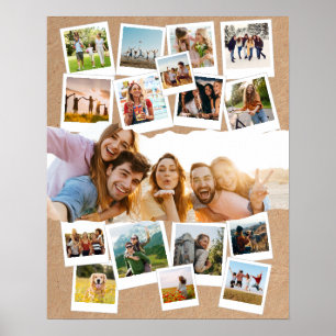 Poster 17 Photos Scrapbook Collage photo personnalisé