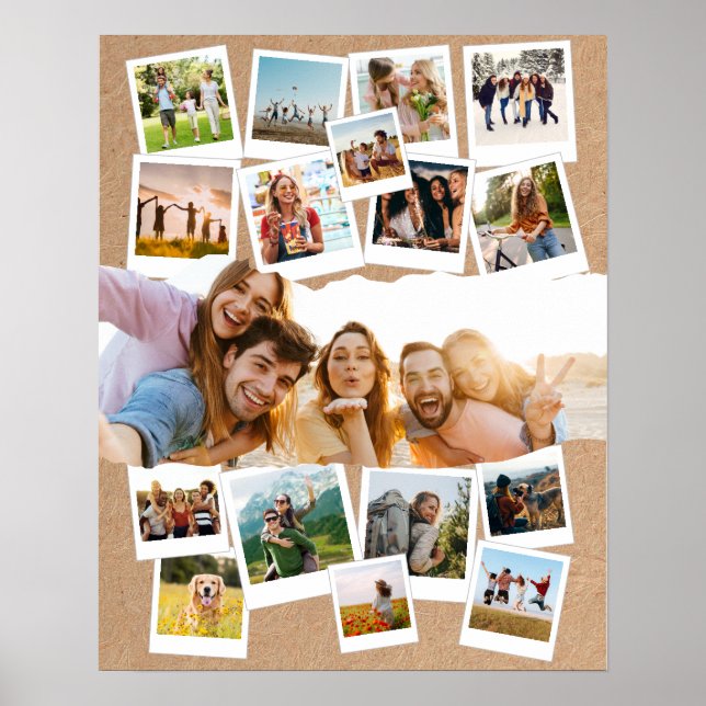 Poster 17 Photos Scrapbook Collage photo personnalisé (Devant)