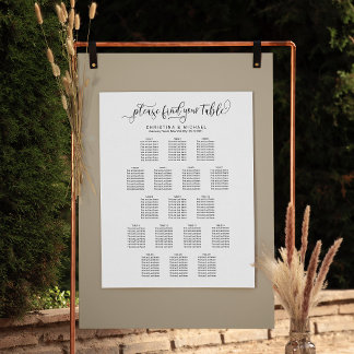 Poster 17 Tableaux 130-150 Places Verticales des invités