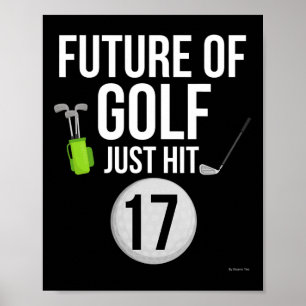 Poster 17ème Anniversaire Golf T Chemise 17 Anniversaire