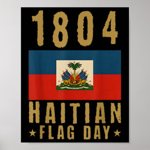 Poster 1804 Jour du Drapeau haïtien Fierté d'Haïti Femme 