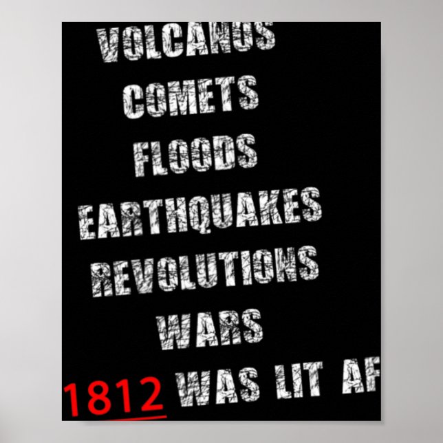 Poster 1812 America War New Madrid Earthquake Comet Mud F (Devant)