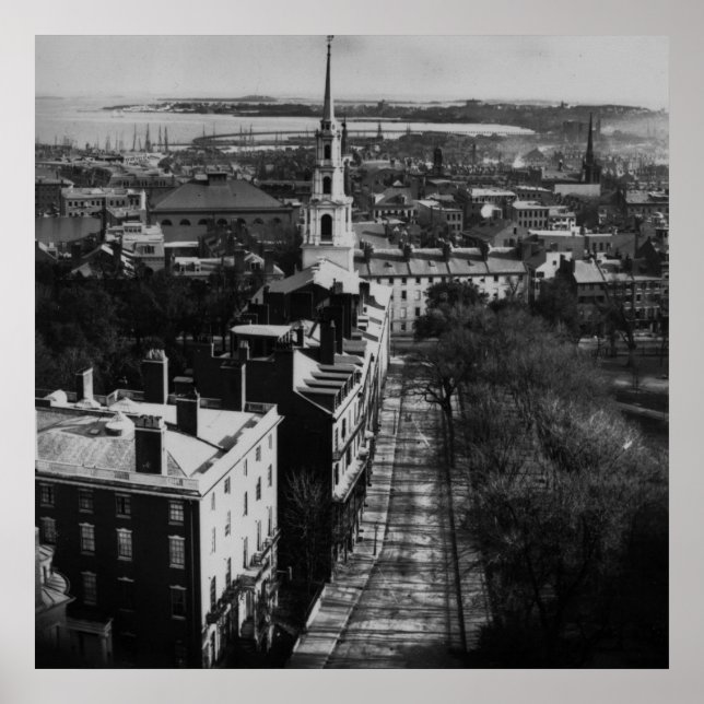 Poster 1859 : Vue de Boston depuis la State House (Devant)