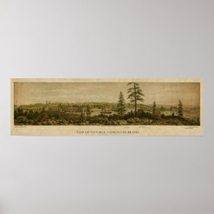 Poster 1860 Vue de Victoria, Vancouver