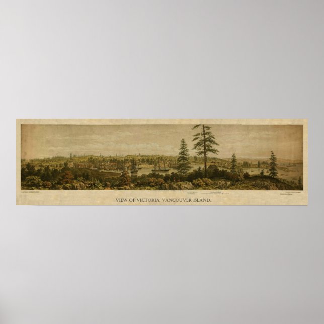 Poster 1860 Vue de Victoria, Vancouver (Devant)