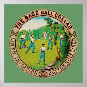 Poster 1868 logos vintages de collier de base-ball