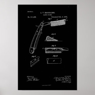 Poster 1885 Barber Razor Guard Antique Brevet