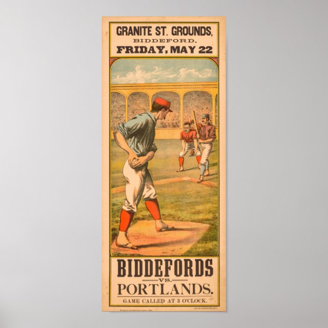 Poster 1885 Biddeford vs Portland (Devant)