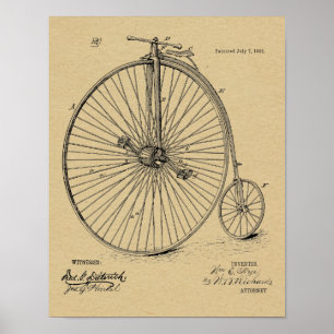 Poster 1885 hautes copies vintages d'art de brevet de