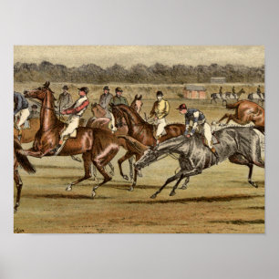 Poster 1886 Steeplechase Horse Racing Imprimer