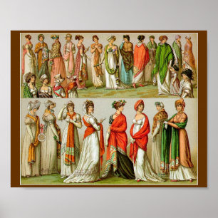 Poster 1888 châles de Regency, dessin de mode