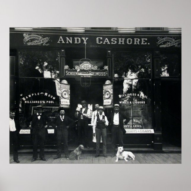 POSTER 1895 CHICAGO SALOON & PARLOR BILLIARD (Devant)