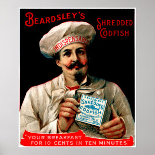 Poster 1895 Petit-déjeuner de poisson-codé râpé