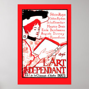 Poster 1896 Art Indépendant Français couverture littérair