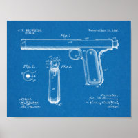1897 Browning Gun Brevet Art Dessin Imprimer