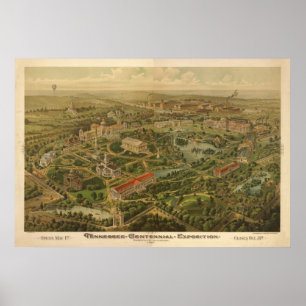 Poster 1897 Nashville, carte panoramique d'expo