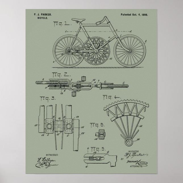 Poster 1898 Équipement sans chaîne pour l'engrenage Breve (Devant)