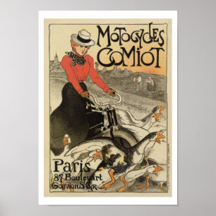 Poster 1899 Moto vintage et