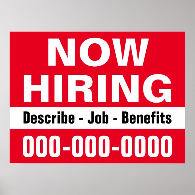 Poster 18" x 24" Maintenant à l'embauche et description P (Devant)