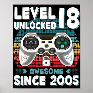 Poster 18ans Anniversaire Son garçon Amusant Gamer 18e 18