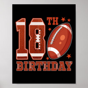 Poster 18e anniversaire Football Thème 18 ans Naissance d