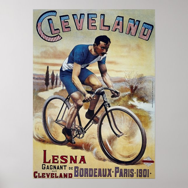 Poster 1901 BICYCLE BORDEAUX à PARIS (Devant)