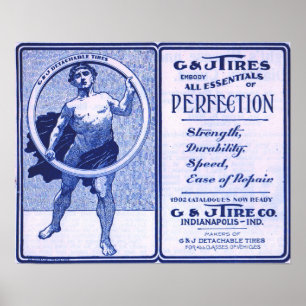 Poster 1902 G & J Tires ad print