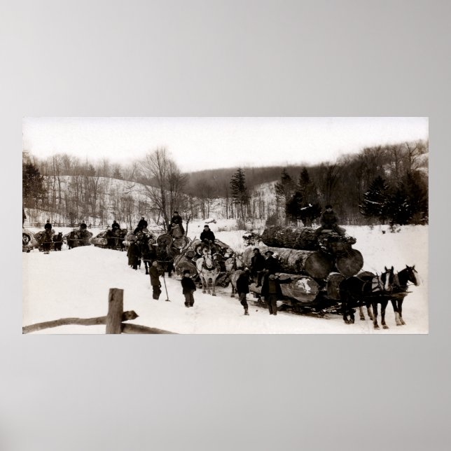 Poster 1905 Lumberjacks au travail (Devant)
