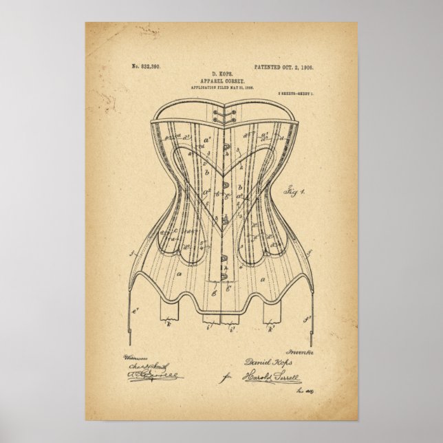 Poster 1906 Brevet Corset (Devant)